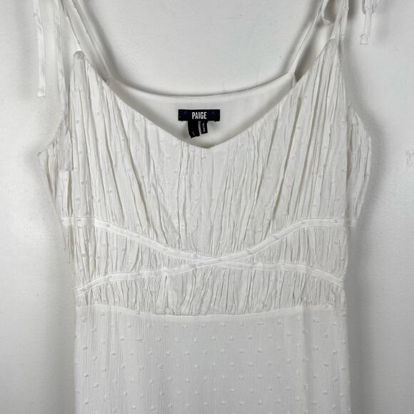 PAIGE Inesa Midi Dress White Coquette Minimalist Size L Party Wedding Guest - Picture 6 of 13